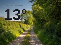 Ross-on-Wye: sunny day, high of 12°C