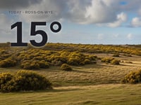 Ross-on-Wye: partly cloudy day, high of 14°C