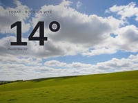 Ross-on-Wye: cloudy day, high of 14°C
