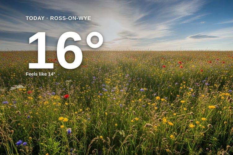 Ross-on-Wye weather: partly cloudy Thursday with little chance of rain and a high of 16°C