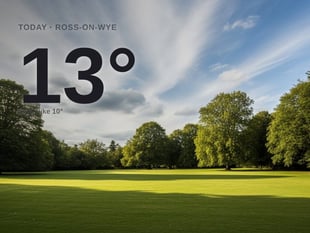 Ross-on-Wye: cloudy day, high of 13°C